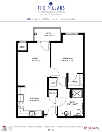 Floorplan of The Pillars of Shorewood Landing, Assisted Living, Memory Care, Excelsior, MN 7