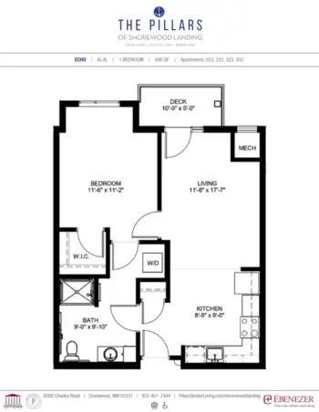Floorplan of The Pillars of Shorewood Landing, Assisted Living, Memory Care, Excelsior, MN 8