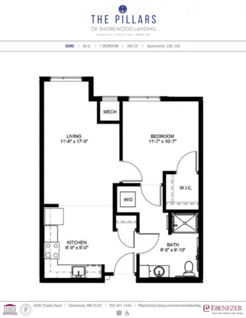 Floorplan of The Pillars of Shorewood Landing, Assisted Living, Memory Care, Excelsior, MN 9