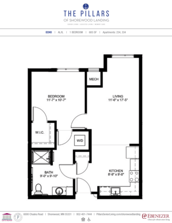 Floorplan of The Pillars of Shorewood Landing, Assisted Living, Memory Care, Excelsior, MN 10