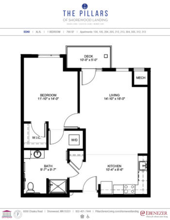 Floorplan of The Pillars of Shorewood Landing, Assisted Living, Memory Care, Excelsior, MN 13