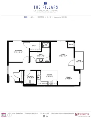 Floorplan of The Pillars of Shorewood Landing, Assisted Living, Memory Care, Excelsior, MN 15