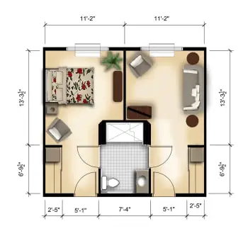 Floorplan of The Springs of Vernon Hills, Assisted Living, Vernon Hills, IL 1