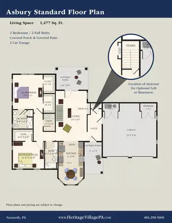 Floorplan of Heritage Village, Assisted Living, Nursing Home, Independent Living, CCRC, Nazareth, PA 1