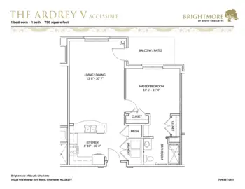Floorplan of Brightmore of South Charlotte, Assisted Living, Charlotte, NC 6