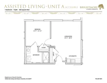 Floorplan of Brightmore of South Charlotte, Assisted Living, Charlotte, NC 13