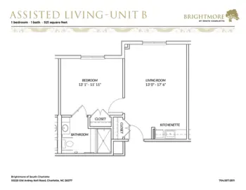 Floorplan of Brightmore of South Charlotte, Assisted Living, Charlotte, NC 14