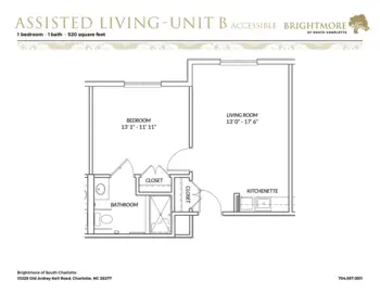 Floorplan of Brightmore of South Charlotte, Assisted Living, Charlotte, NC 15