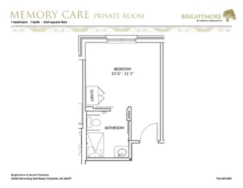 Floorplan of Brightmore of South Charlotte, Assisted Living, Charlotte, NC 17