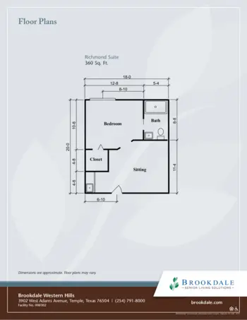 Floorplan of Brookdale Western Hills, Assisted Living, Temple, TX 2
