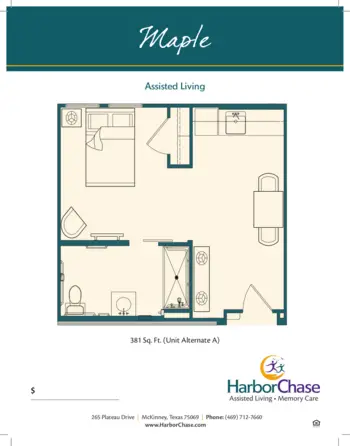 Floorplan of HarborChase of McKinney, Assisted Living, McKinney, TX 2