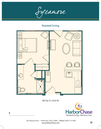 Floorplan of HarborChase of McKinney, Assisted Living, McKinney, TX 3