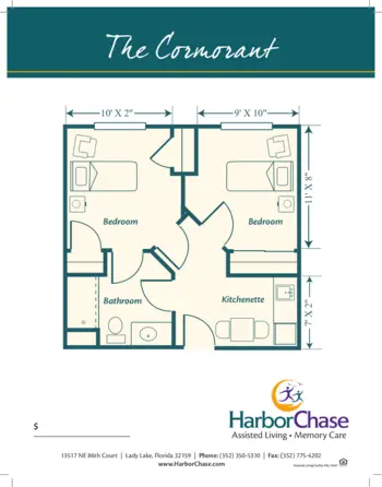 Floorplan of HarborChase of Villages Crossing, Assisted Living, Lady Lake, FL 1