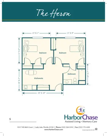 Floorplan of HarborChase of Villages Crossing, Assisted Living, Lady Lake, FL 2