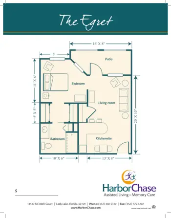 Floorplan of HarborChase of Villages Crossing, Assisted Living, Lady Lake, FL 3