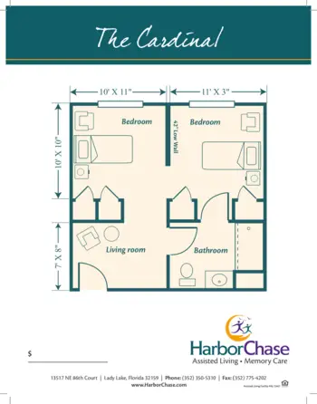 Floorplan of HarborChase of Villages Crossing, Assisted Living, Lady Lake, FL 6