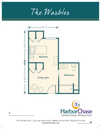 Floorplan of HarborChase of Villages Crossing, Assisted Living, Lady Lake, FL 7