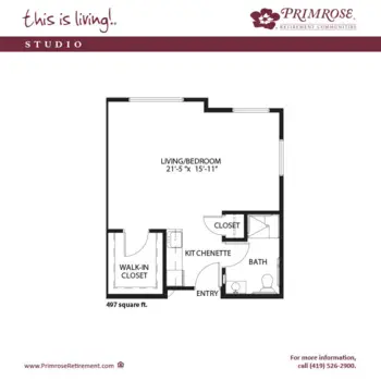 Floorplan of Primrose Retirement Community of Mansfield, Assisted Living, Mansfield, OH 6