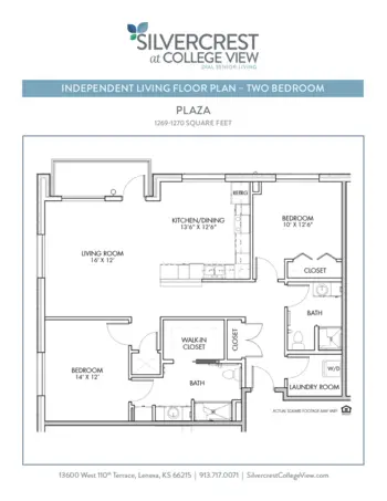 Floorplan of Silvercrest at College View, Assisted Living, Lenexa, KS 2