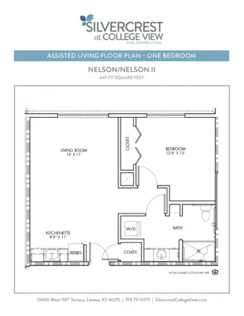 Floorplan of Silvercrest at College View, Assisted Living, Lenexa, KS 5