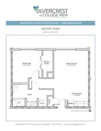 Floorplan of Silvercrest at College View, Assisted Living, Lenexa, KS 8