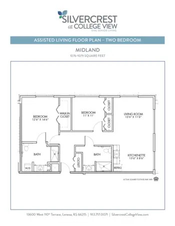 Floorplan of Silvercrest at College View, Assisted Living, Lenexa, KS 11