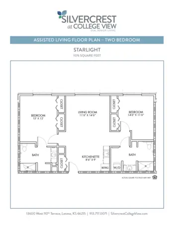 Floorplan of Silvercrest at College View, Assisted Living, Lenexa, KS 14