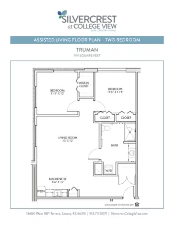 Floorplan of Silvercrest at College View, Assisted Living, Lenexa, KS 17