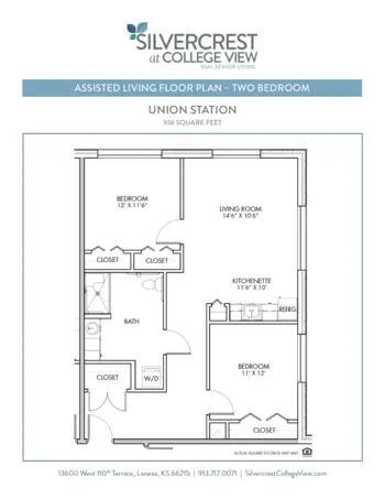 Floorplan of Silvercrest at College View, Assisted Living, Lenexa, KS 20