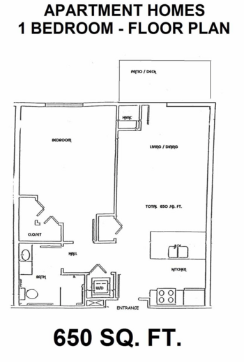 Floorplan of Stonefield Apartment Homes, Assisted Living, Dodgeville, WI 1