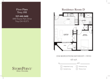 Floorplan of StoryPoint Troy, Assisted Living, Troy, OH 3