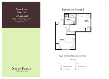 Floorplan of StoryPoint Troy, Assisted Living, Troy, OH 7