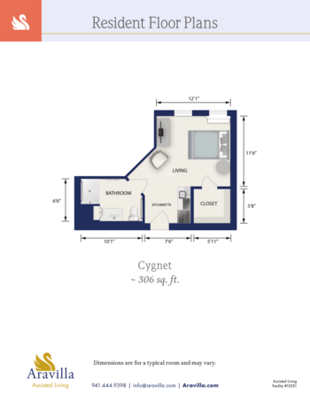 Floorplan of Aravilla, Assisted Living, Sarasota, FL 2