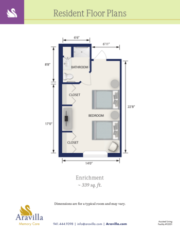 Floorplan of Aravilla, Assisted Living, Sarasota, FL 9