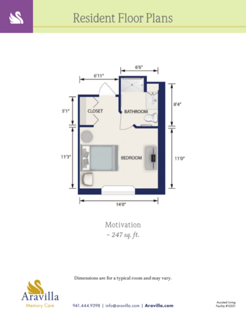 Floorplan of Aravilla, Assisted Living, Sarasota, FL 11