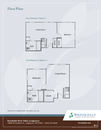 Floorplan of Brookdale Rose Valley Scappoose, Assisted Living, Scappoose, OR 3