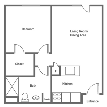 Floorplan of Brookstone Estates of Mattoon North, Assisted Living, Mattoon, IL 1