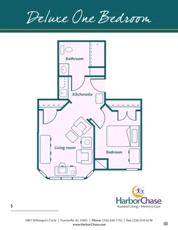 Floorplan of HarborChase of Huntsville, Assisted Living, Memory Care, Huntsville, AL 1