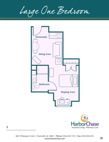 Floorplan of HarborChase of Huntsville, Assisted Living, Memory Care, Huntsville, AL 2