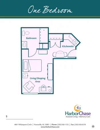 Floorplan of HarborChase of Huntsville, Assisted Living, Memory Care, Huntsville, AL 3