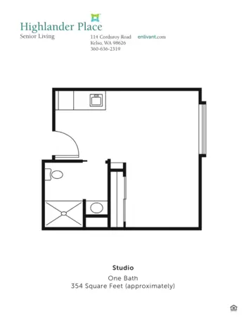 Floorplan of Highlander Place, Assisted Living, Kelso, WA 1