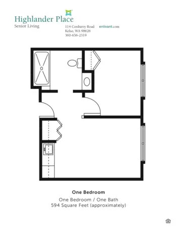Floorplan of Highlander Place, Assisted Living, Kelso, WA 2