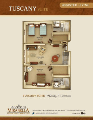 Floorplan of Mirabella Assisted Living, Assisted Living, Benbrook, TX 7