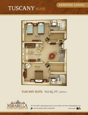 Floorplan of Mirabella Assisted Living, Assisted Living, Benbrook, TX 8