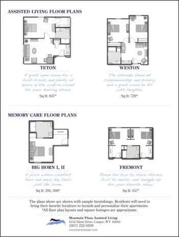 Floorplan of Mountain Plaza Assisted Living, Assisted Living, Casper, WY 2