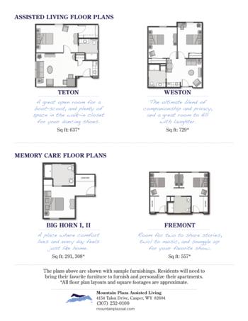 Floorplan of Mountain Plaza Assisted Living, Assisted Living, Casper, WY 4