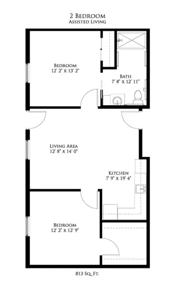 Floorplan of Traditions of Deerfield, Assisted Living, Loveland, OH 2