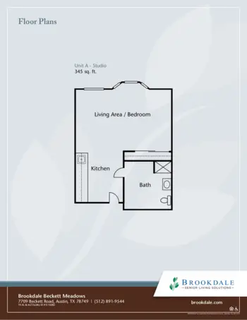 Floorplan of Brookdale Beckett Meadows, Assisted Living, Austin, TX 1