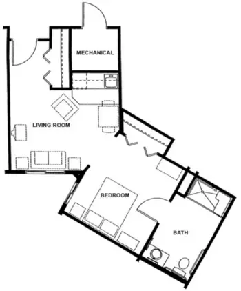 Floorplan of Orchard Hills, Assisted Living, Dell Rapids, SD 1