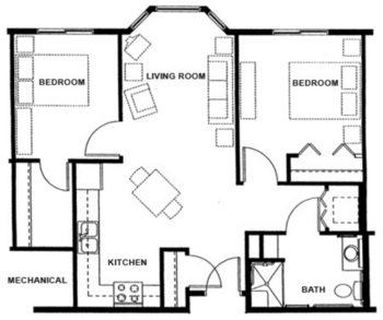 Floorplan of Orchard Hills, Assisted Living, Dell Rapids, SD 6